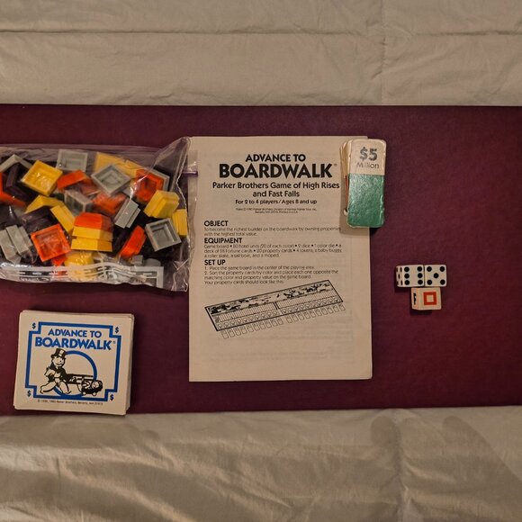 VINTAGE 1985 Parker Brothers ADVANCE TO BOARDWALK Board Game - Picture 12 of 15